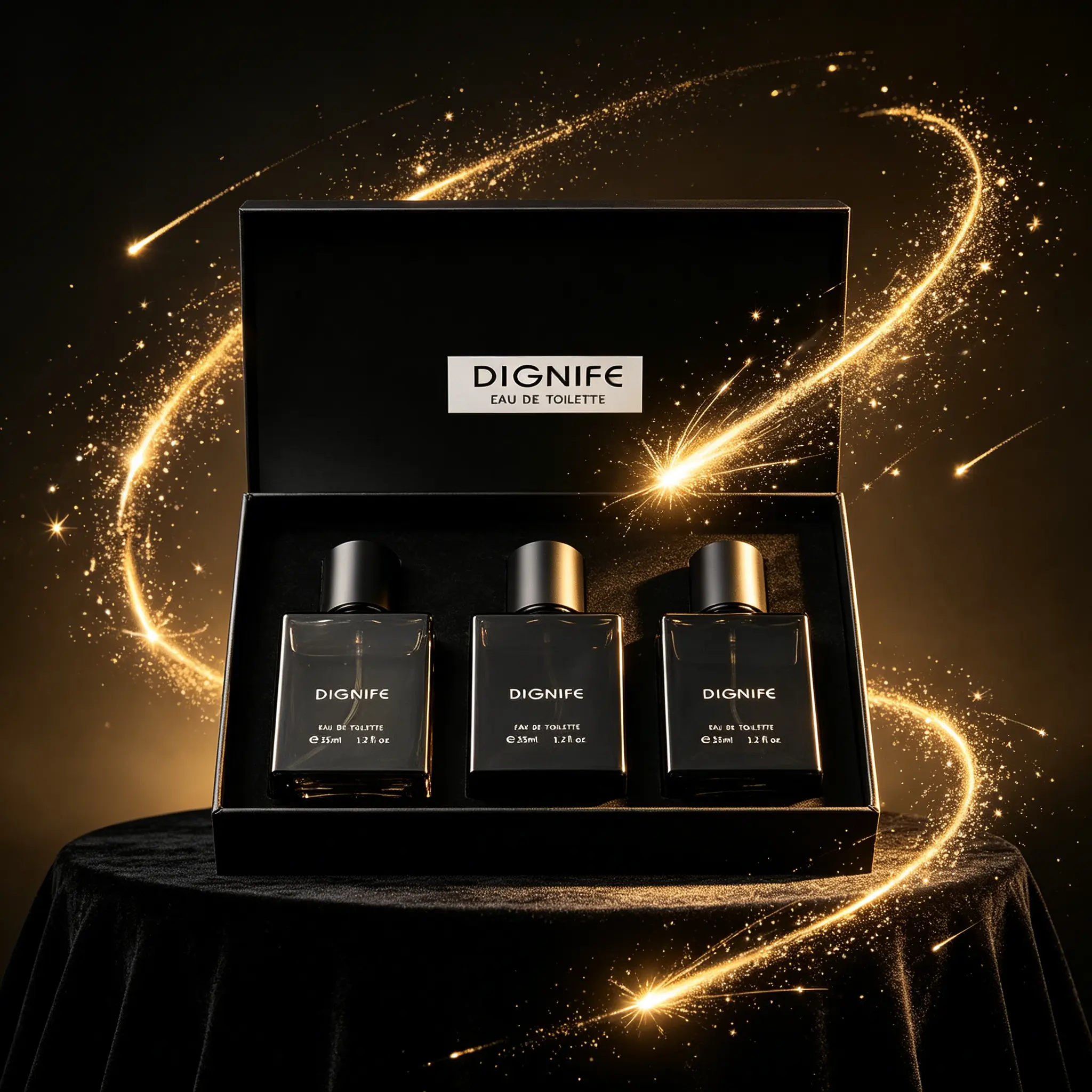 Men's Luxurious 3-Piece Cologne Gift Set - Fresh Scent, Luxury-Inspired, Multi-Vial, Ultra-Compact, Stylish Black Bottles for Work, Dates, Holiday Gifting