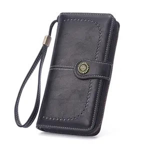 Wallet for Women RFID Blocking Leather Large Capacity Card Holder Ladies Phone Clutch Travel Long Purse Wristlet ,Stain Resistant, Fashionable, and Easy to Clean multi-card