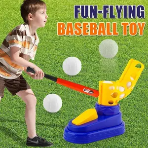 Children's Baseball Pitching Set Indoor Outdoor Sports Toy Foot Launcher Catapult Training Athletic Toy