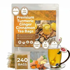 New 360/120/30Pcs Turmeric Ginger Cinnamon Tea, Cinnamon Tea, Ginger Turmeric Tea, Tea Bags, Turmeric Ginger Cinnamon Tea Bags, No Sugar, NoCaffeine, No Gluten