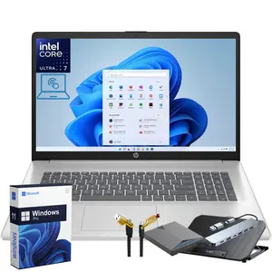 HP 2025 Laptop | 17-CN500 | 17.3" 1920 x 1080 IPS | Intel-12 Core Ultra 7 255U | Up to 32GB DDR5 | Up to 2TB SSD | Windows 11 Home| Wi-Fi 6 - Bluetooth 5.3 - Backlit Keyboard - 720p HD Camera - Natural Silver