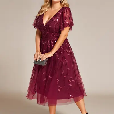 search formal dresses Elegant Plus Size Evening Dress | A-Line Chiffon with Lace main image 0