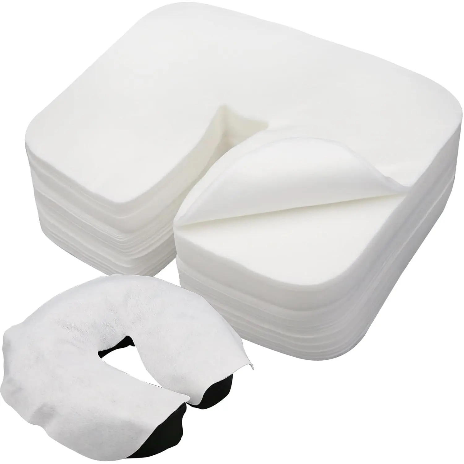 300 Count Disposable Face Cradle Covers – Ultra Soft, Luxurious, Non‑Sticking Massage Face Covers, Headrest Covers for Massage Tables & Massage Chairs – Bulk Professional Pack for Spas, Salons, Massage Therapists, and Home Use – Breathable, Hypoallergenic