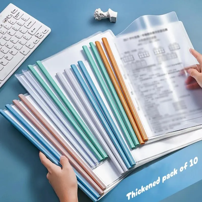 Mixed-5pcs A4 Folder Set (10 Pieces Total), 310*220mm Thick Transparent Plastic Bubble Bags, Waterproof Office Document Classification & Test Paper Storage Organizers