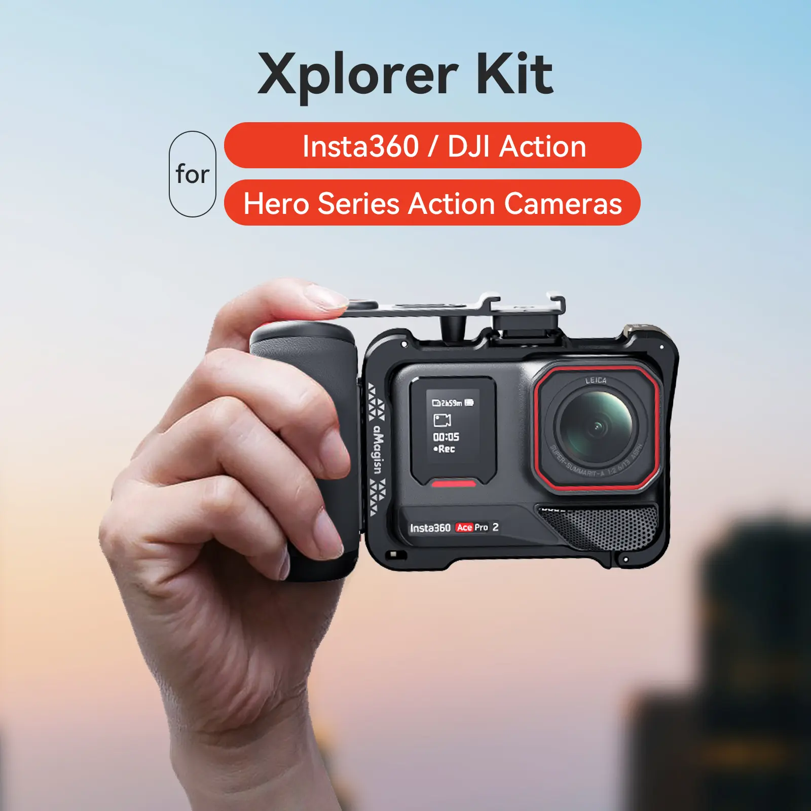 Insta360 Ace Pro 2 Street Photography Grip Handle for Dji Action Gopro Action Camera, Enhance Your Vlogging Experience with Insta360 Accessories