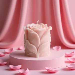 Large Rose Candle Mold Silicone DIY Realistic Flower Bud Wax Molds for Valentine's Day Decor Handmade Craft Supplies Food Grade Wholesale