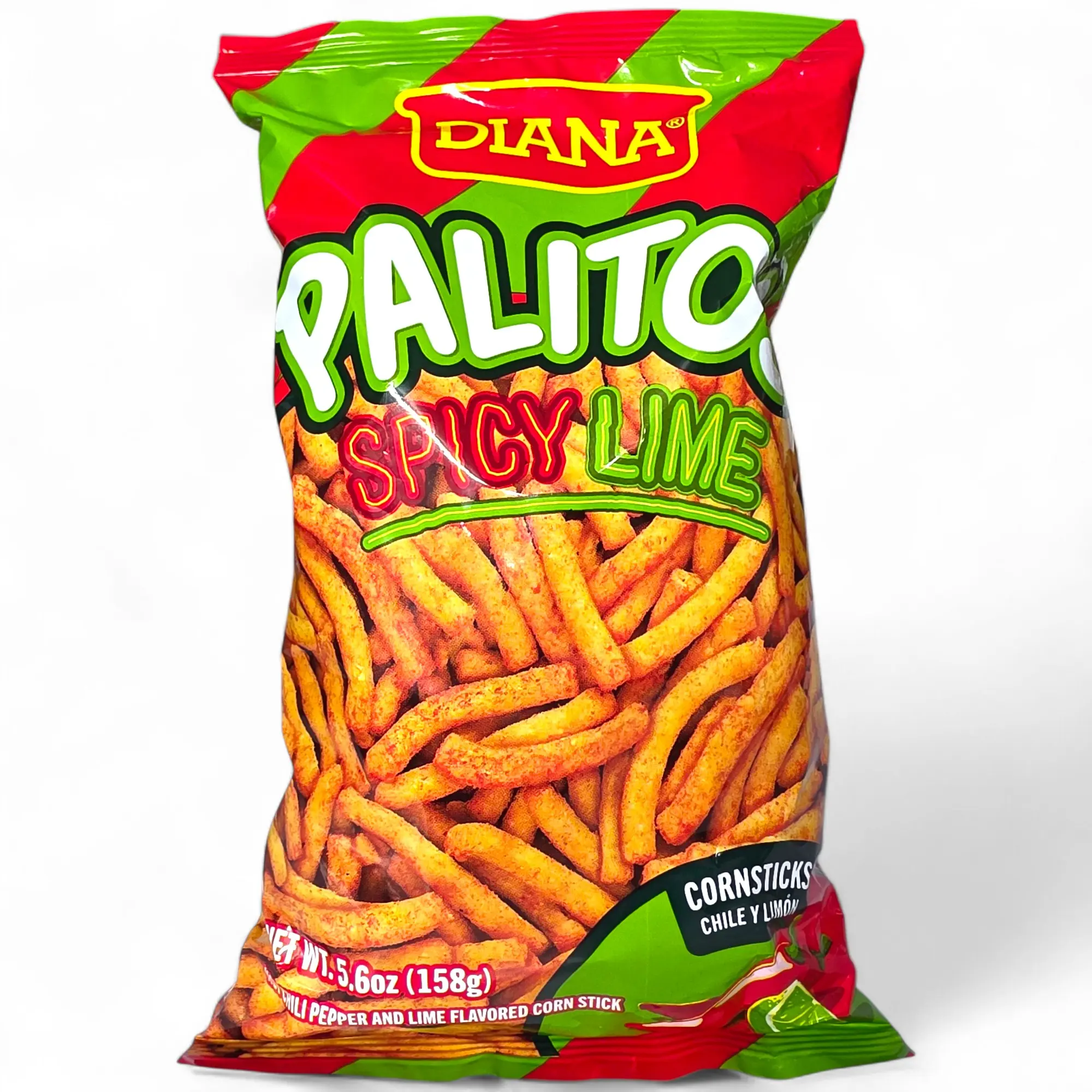 Diana Palitos Chile y Limon - Corsticks Spicy Lime Flavored Corn Sticks Crunchy & Tasty On-the-Go Snack 5.6 oz