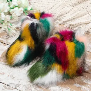 2025 Winter Girls' Outdoor Snow Boots with Tassel - Warm Fleece Lining,-On Round Toe, Vibrant Colorful Patterns (Pink, Green, Yellow,, Red