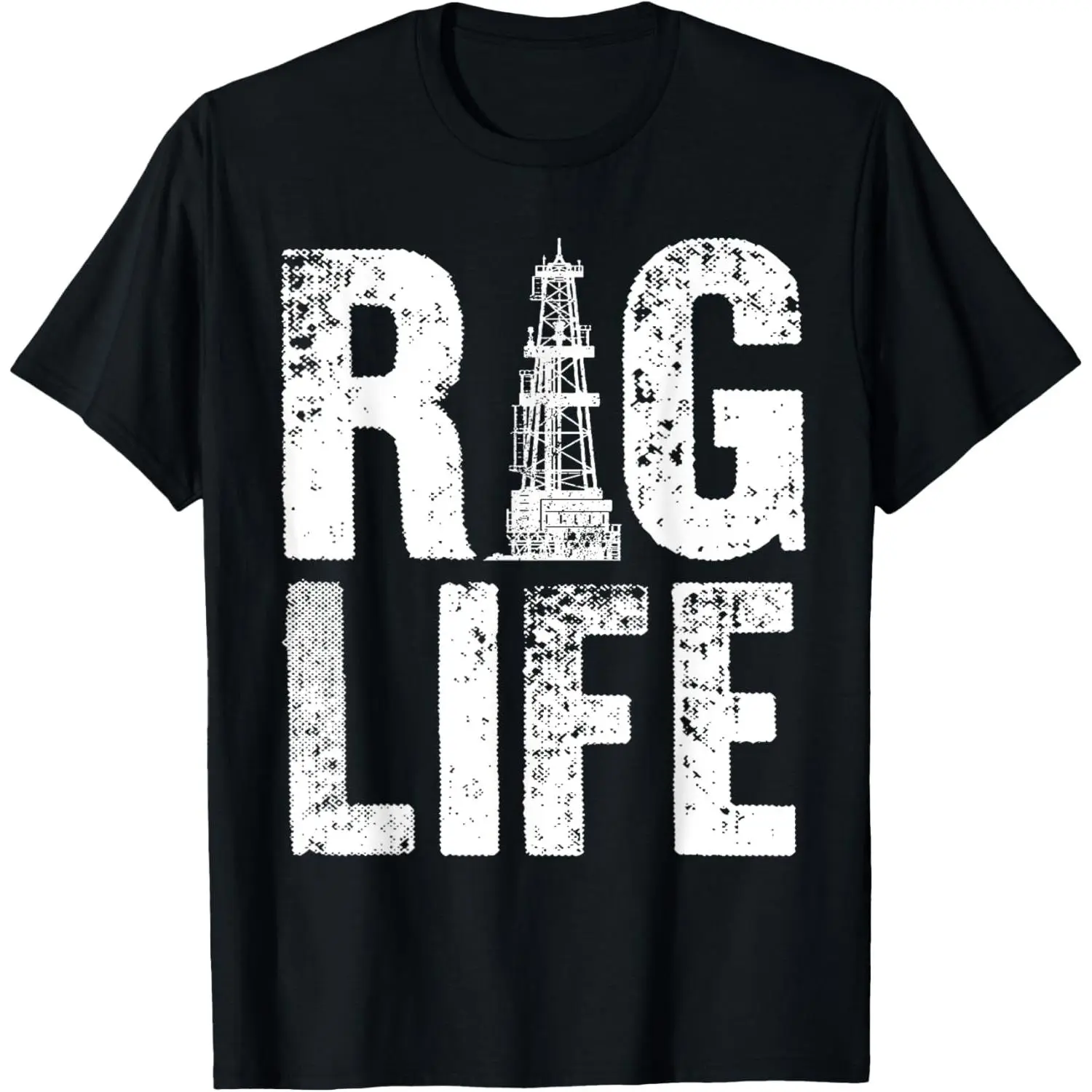 100% Cotton Funny Oil Rig Art For Oil Field Men Oilfield Lover Worker T-Shirt