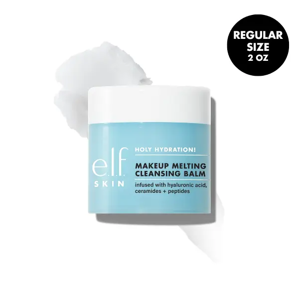 e.l.f. Holy Hydration! Makeup Melting Cleansing Balm for All Skin Types, Hydrating Makeup Remover w/ Hyaluronic Acid, Ceramides, Peptides 2oz. /56.5 G