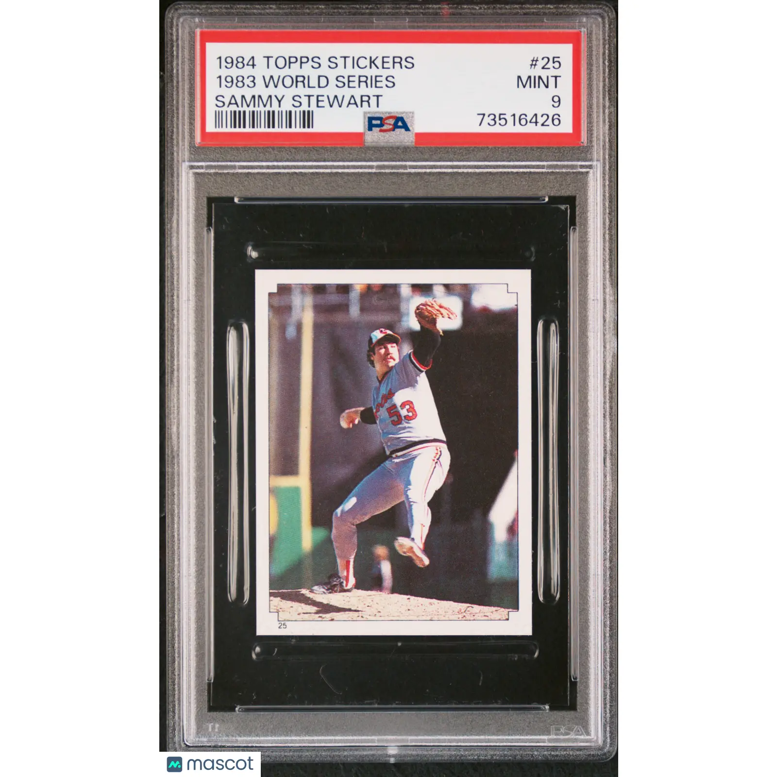 1983 World Series PSA 1984 Topps Stickers Baseball #25 9 73516426