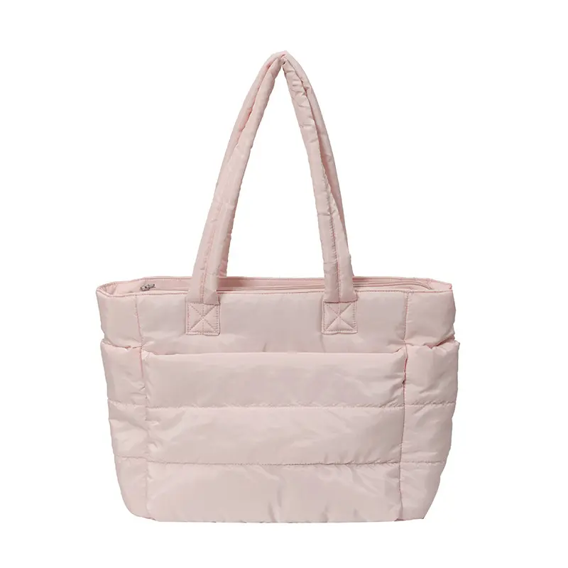 Back to School Puffy Tote Bag - Quilted Laptop Bag Fits 15.6 Inch Soft Padded Shoulder Bag for Work & School