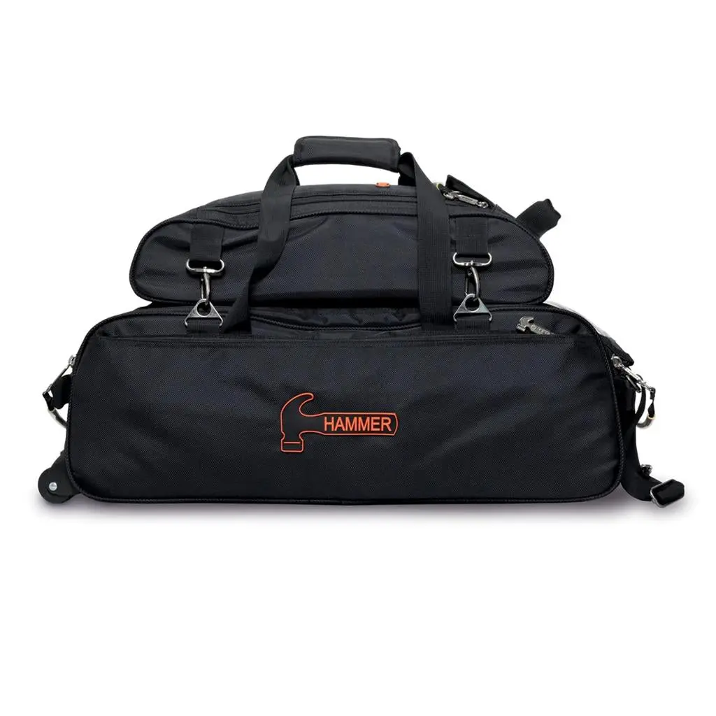 Hammer Premium Slim 3 Ball Bowling Roller, 1680D Sport Bag w/ Shoe Pouch & Large Pockets for Travel & Tournaments