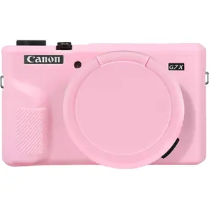 Case for  Powershot G7X Mark II Digital Camera, Soft  Protective Cover Case with Removable Lens Cover for  Powershot G7 X Mark II DSLR Camera, Pink