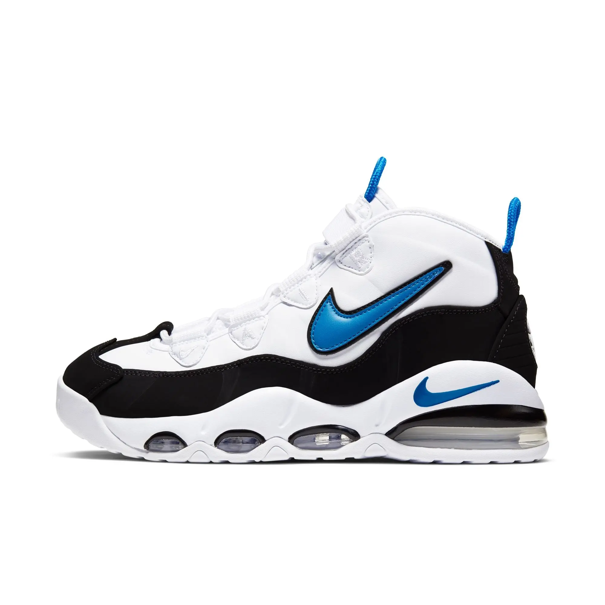 NIKE Air Max Uptempo '95 Men's Athletic High Top Basketball Shoes - Leather/Synthetic, Lace-Up, Pull Tabs, Phylon Midsole, Rubber Grip Outsole for Ease, Fit and Style