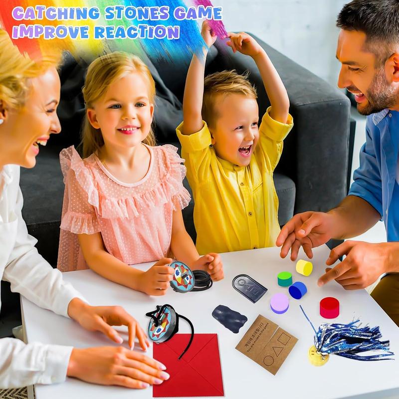 Korean Traditional Play Game, Korean Folk Game Set - Gong-gi, Biseokchigi, Jebi chagi, Paeng-y, DDAKJI Game Set, Family Travel Game for Relaxation, Coordination, and Social Entertainment Ideal for Game Lovers