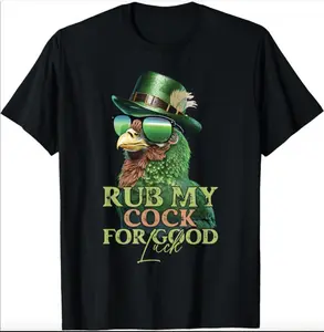 Rub My Cock for Good Luck Funny St Patricks Day Chicken T-Shirt, Gifts For Girlfriend, Ex Boyfriends Shirt