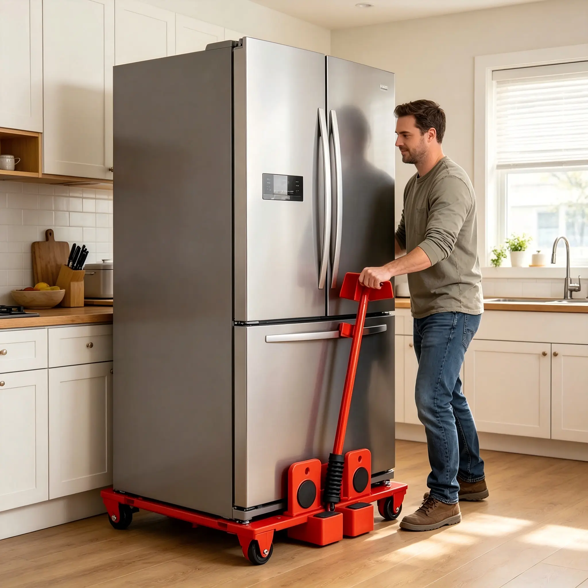 5-piece heavy furniture moving set – furniture lifter tools equipped with 4 wheels, designed to save labor; suitable for moving heavy items such as appliances, refrigerators, sofas, sofa beds, mattresses, etc., without scratching hardwood floors or carpet