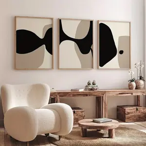 3pcs/set Un Canvas Poster, Modern Art, Minimal Abstract Art Painting, Geometry Graphics Canvas Poster, Ideal Gift For Bedroom Living Room Corridor, Wall Art, Wall Decor, Winter Decor, Room Decoration