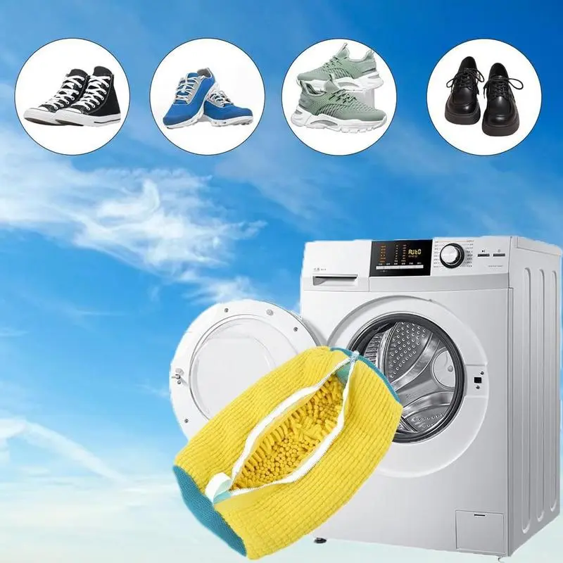 3PCS Wash Shoe Bags, Shoe Laundry Bags for Sneakers, Shoe Bag for Washing Machine, Durable Polyester Zipper Bag for Washing Shoes, Clothes, Socks, Anti-Deformation, Laundry Accessories, Compact Storage