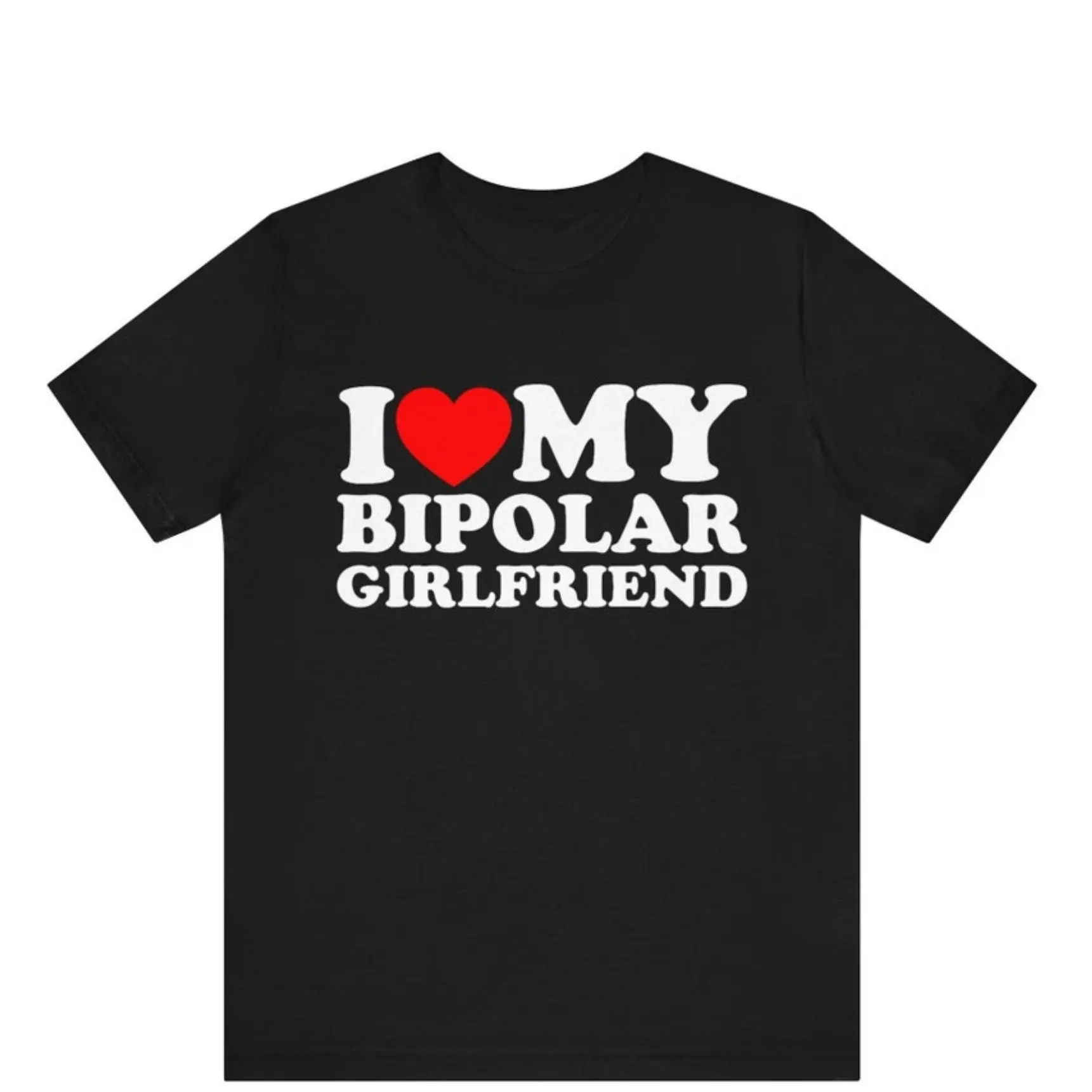 Men's Casual Cotton Knit Round Neck Short-Sleeve Sporty Sports Top - Bipolar Girlfriend Drawing Print, All-Season Fabric, Machine Washable, Multi-Size Streetwear Gift for Him, Sporty Sports Tops