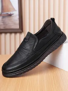 Men's New Casual Fashion Outdoor Daily Leather Shoes, Vintage Versatile Slip-On Loafers, Trendy Comfortable Footwear for Everyday Wear