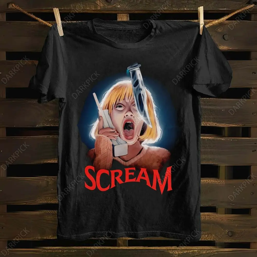 Scream Drew Barrymore Casey Becker Scene T-Shirt, Movie Shirt, Fashion Cotton, Full Colors, Full Sizes, For Men, For Women