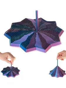 1pc 3D Printed Expanded Sensory Fidget Star with Handles Colorful ,Fractal Fidget Hexagon Whirling Spiral Star Shaped Toys for Stress Relief, Fun Stress-relieving Toys and Products, Perfect Gifts for Family and Friends, Stress Relief Fidgeting