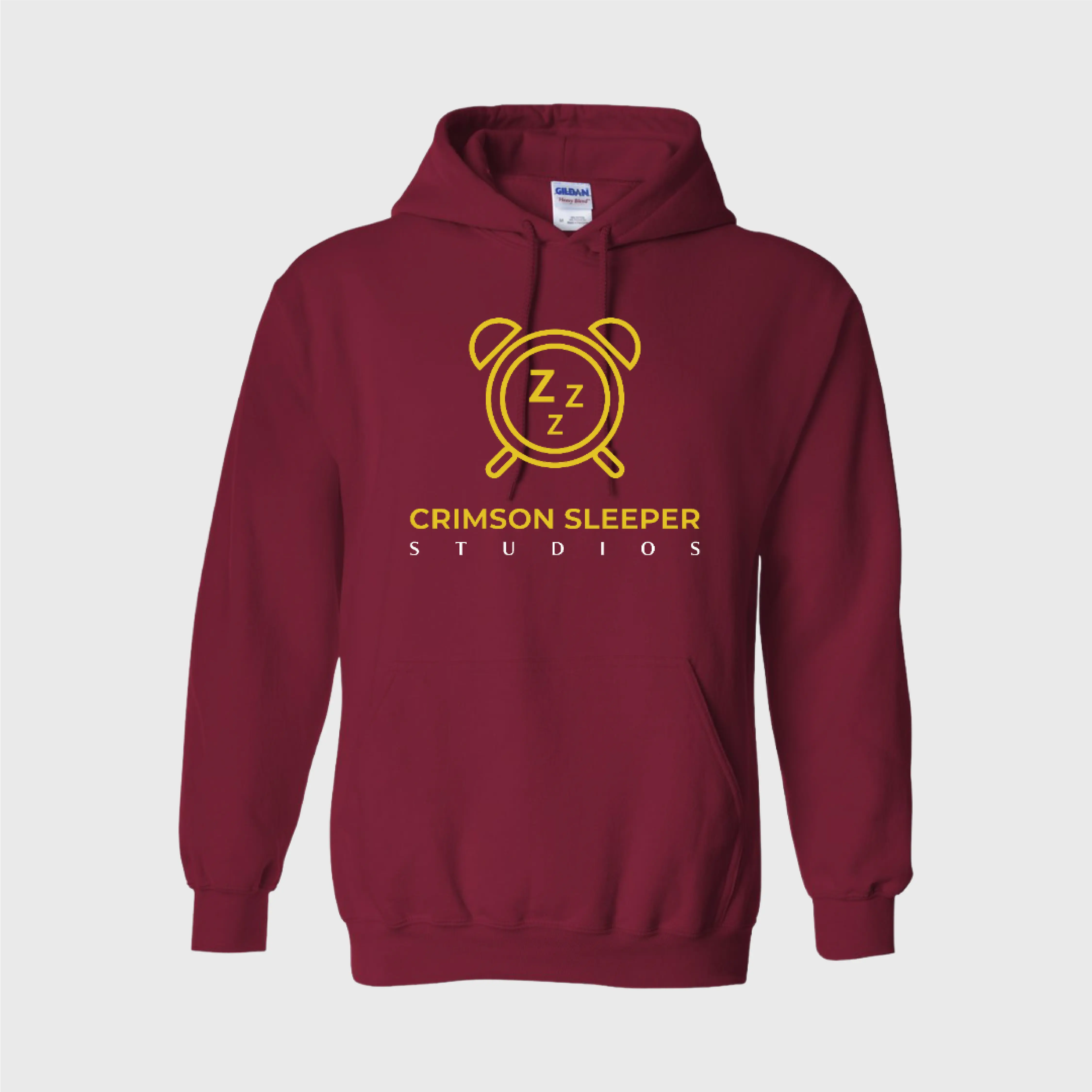 Crimson Sleeper Studios Men's Red Hoodie - Soft Jet Spun Blend of 50% Cotton & Polyester Athletic Sweatshirt