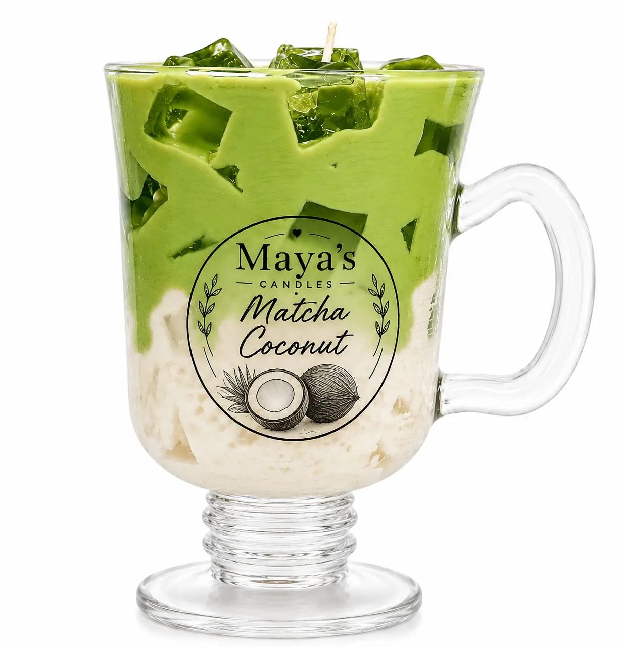 Glass encased Candle  for Matcha Lovers