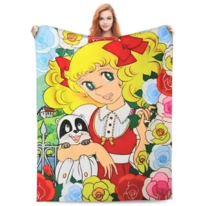 Candy Candy Manga Fleece Blanket Official Anime Art Classic Drama Series Design Ultra Soft Custom Throw Perfect Sofa Bedding Lounge Storytime Comfort For Nostalgic Fans Limited Edition Cherished Collection