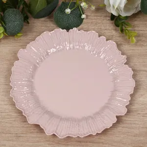 20-Pack 10" Plastic Dinner Plates – Blush Reef Design Party Plates – Elegant Disposable Tableware
