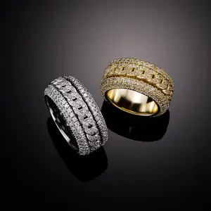 【PANG Jewelry】SPINNING Cuban Ring for Men  | Hip Hop Bling  | Micro Zircon Inlay | Trendy & Unique Style  #MensJewelry #HipHopFashion #CubanLink #RotatingRing #TikTokMadeMeBuyIt