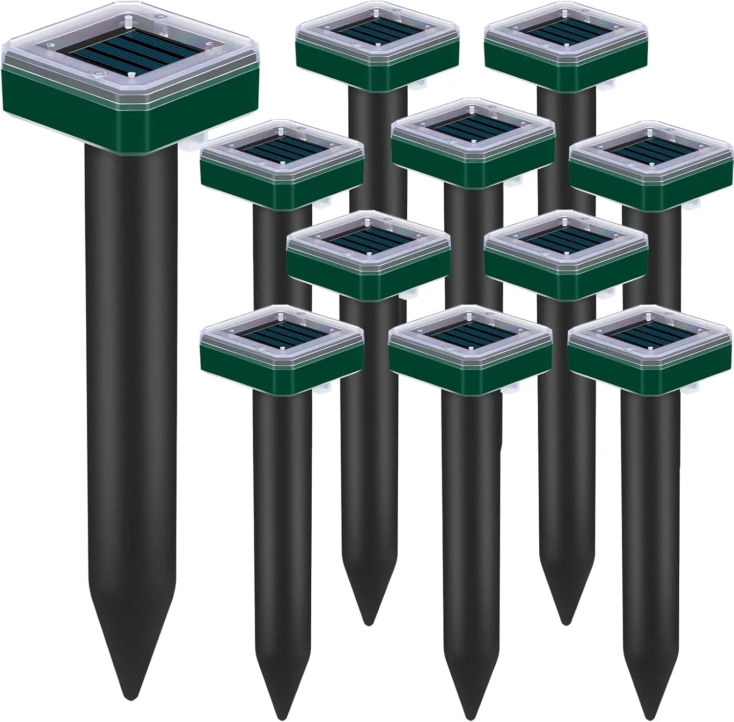 Mole Repellent for Lawns 12 Pack, Solar Powered Mole Repeller Ultrasonic Gopher Repellent 12Pack, Outdoor Waterproof Vole Vibration Stakes,Sonic Gopher Deterrent Yard