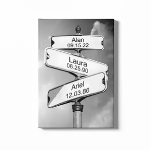 Custom Family Street Sign Canvas Wall Art Decor Gift