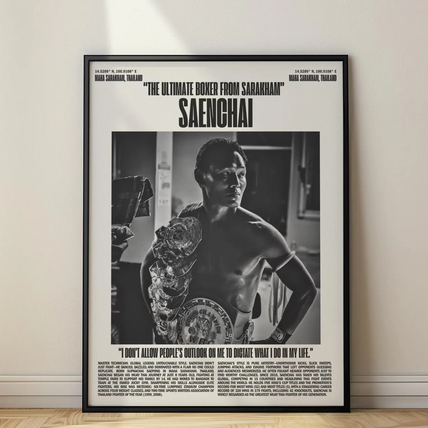 Saenchai Muay Thai Poster, Minimalist Poster, Art Print