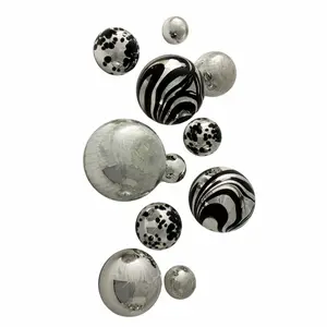 Black & Silver Decorative Glass Balls, Wall Art Decor