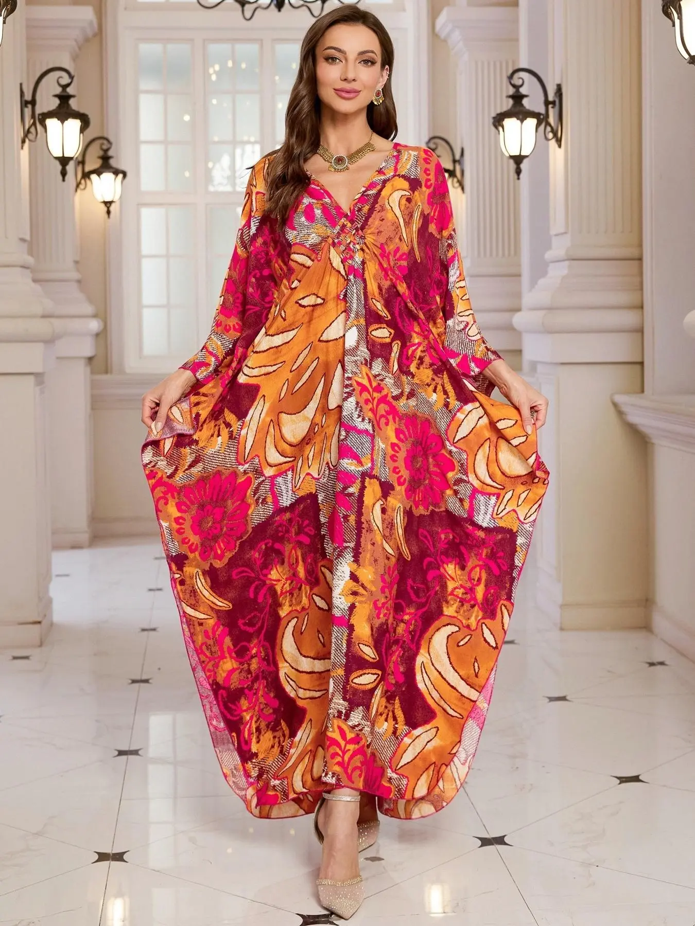 Women's Kaftan Dress, Casual Modest Bohemian Style Long Sleeve Max Dress  for Beach Vacation Holiday, Dresses for Women, Modesty Ladies Maxi Clothes  for All Seasons, Caftan, Boho Casual Kaftan