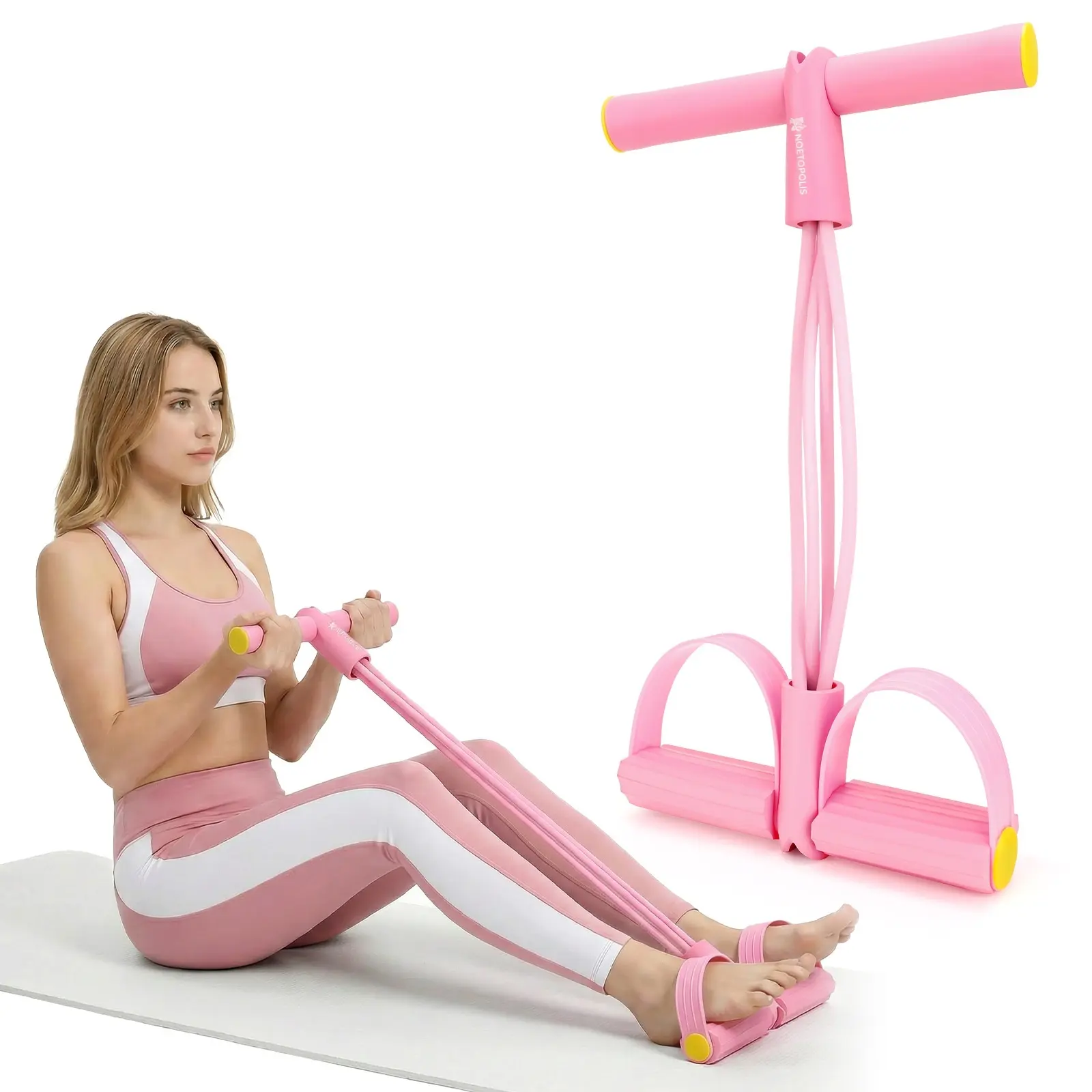 2026 Upgrade Pedal Resistance Bands for Women & Men, Manual Foot Pedal Resistance Bands, Multifunction Fitness Bands for Abdomen, Waist, Arm, Leg
