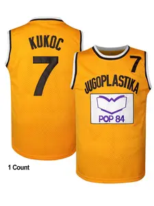 A men's embroidered basketball jersey #7 KUKOC black orange basketball uniform vibrant jersey suitable for sports games training and other athletic venues lightweight breathable mesh high-quality