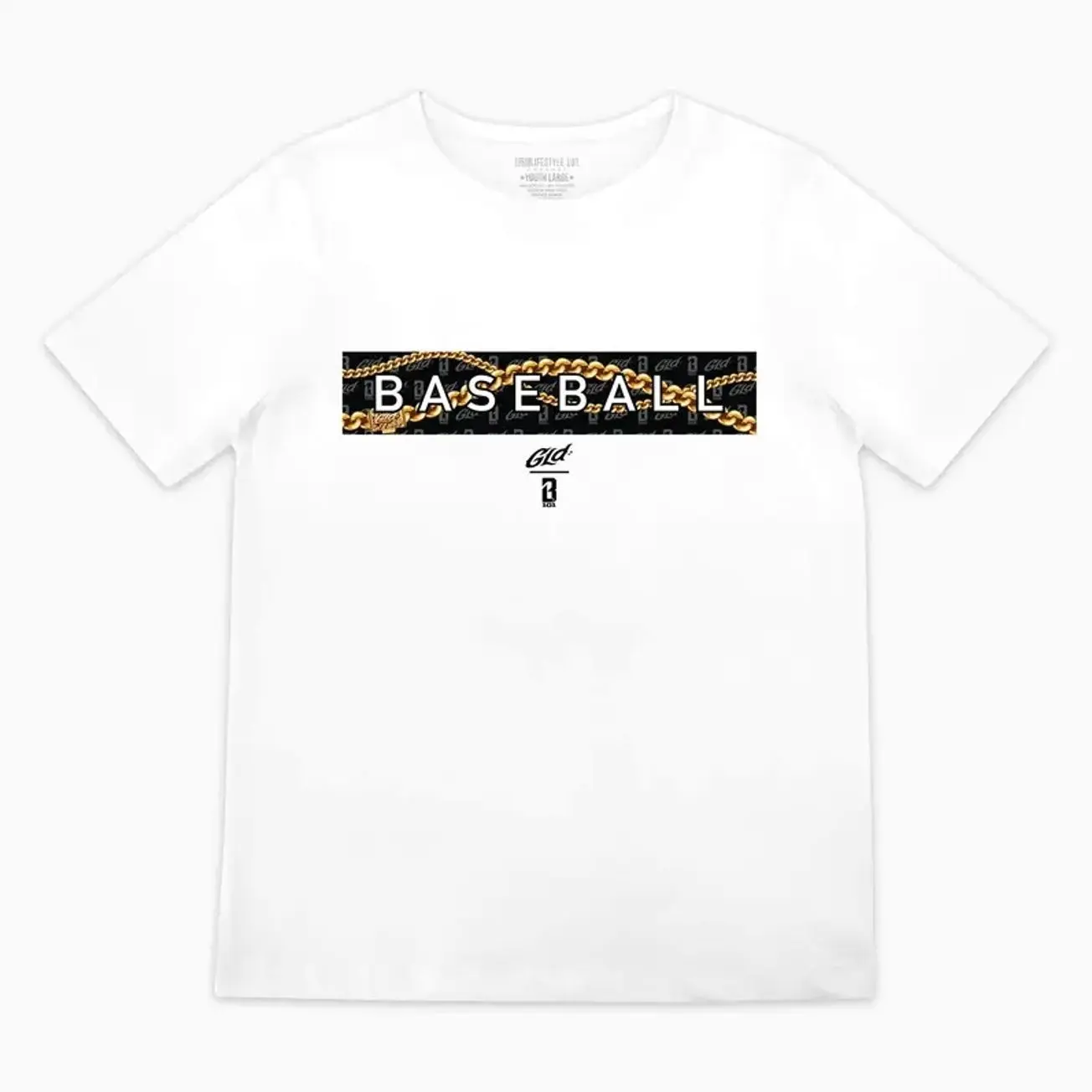 Baseball Graphic T-Shirt & Gold Chain Shorts Set - Streetwear