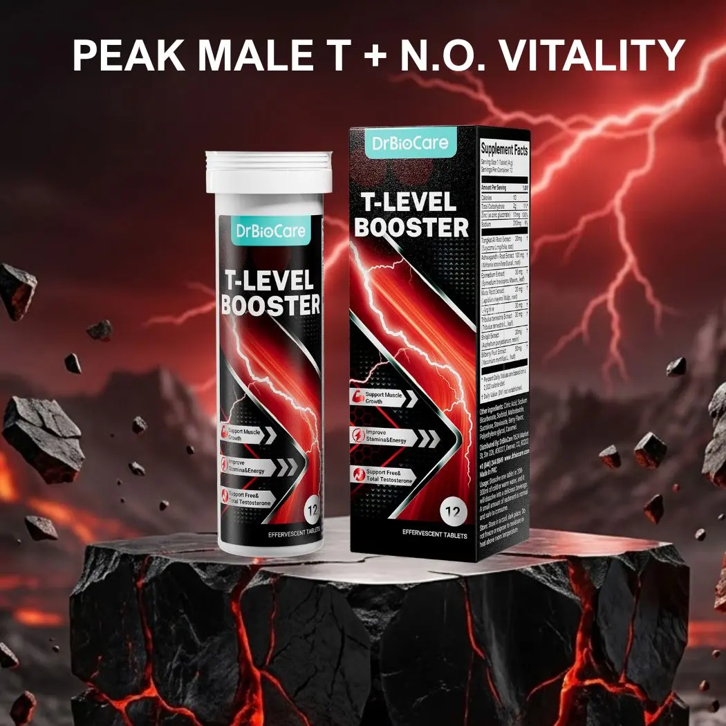 DrBioCare Men's Vigor Effervescent Tablets - Daily Energy & Vitality Support for Men