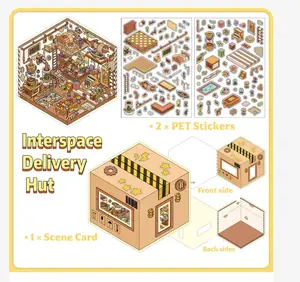Interspace Delivery Hub: 3D Double-Layer Stress-Relief Scrapbook DIY Stickers / Laminated Non-Slip Durable Precision Die-Cut Reusable Realistic Details Ideal for Scrapbooking Enthusiasts