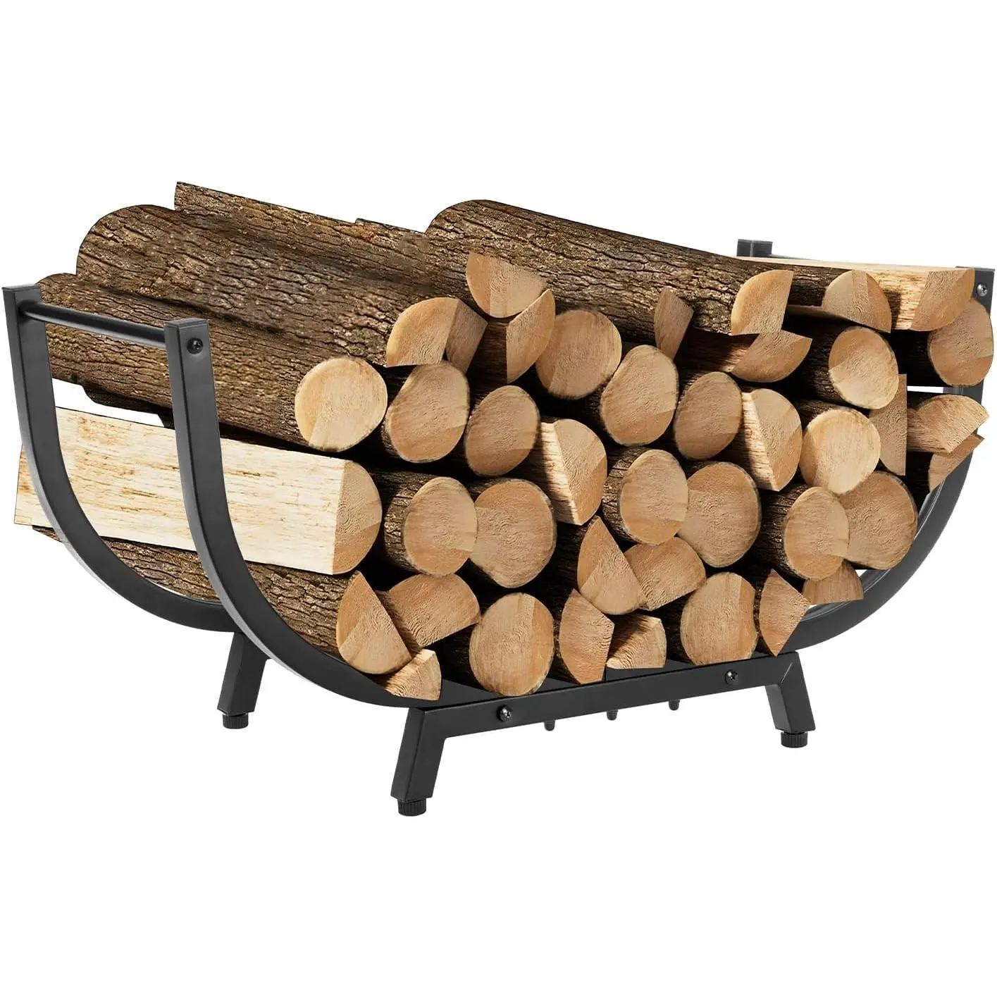 30INCH Firewood Rack for Outdoor&Indoor,Heavy Duty  Log Holder for Fireplace ,Durable Metal  Storage Rack