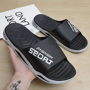 Men's Slippers Summer Anti-slip Slides PVC Soft Breathable Home Sandals for Men Women Couple Indoor Outdoor Shoes Black