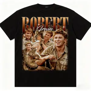 Retro 90s Robert Irwin Zookeeper For Graphic tee Shirt,Y2k cotton fashion Streetwear Comfort Shortsleeve Casual Wildlife Photographer Every season Fan Gift