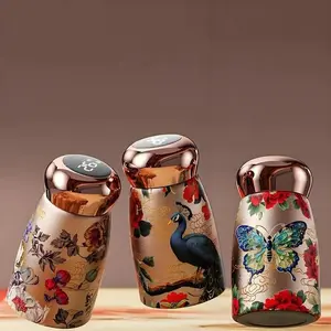 Mini Mushroom Design Vacuum Bottle, Portable Insulated Water Bottle, Smart Temperature Display, 316 Stainless Steel, Leak-Proof, Ideal Gift for Women