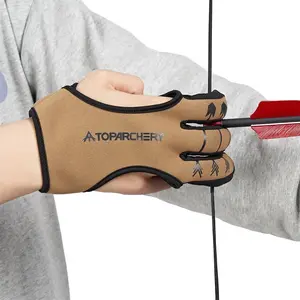 Archery Glove Three Finger Guard Shooting Gloves Finger Tab for Men Women Adults Youth Beginner Recurve Bow Hunting Accessories