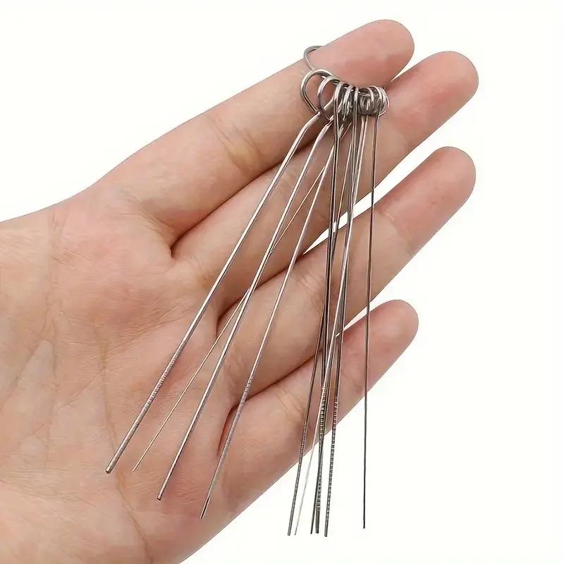 1 box contains 10 pieces Stainless Steel Cleaning Needles Welding Torch Tip Nozzle Cleaner for Carburetor Maintenance
