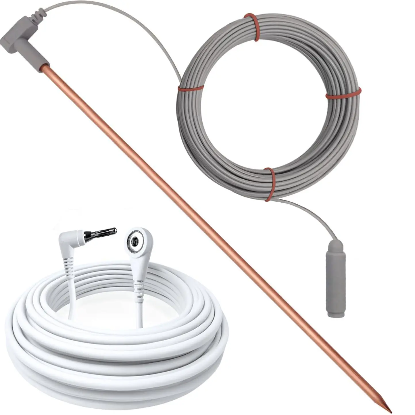 ZenEarth Copper Grounding Rod Kit -- Maximum Conductivity for The Purest Earthing Experience, Includes 40ft & 15ft Cords.